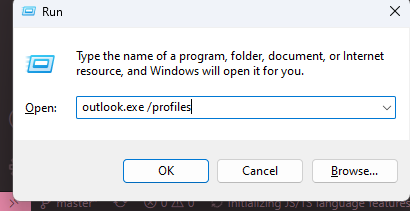 the Windows run dialog